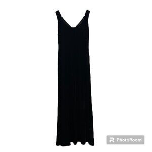 Niki by Niki Livas Black Velvet Open Back Sleeveless Long Evening Gown Sz 12
